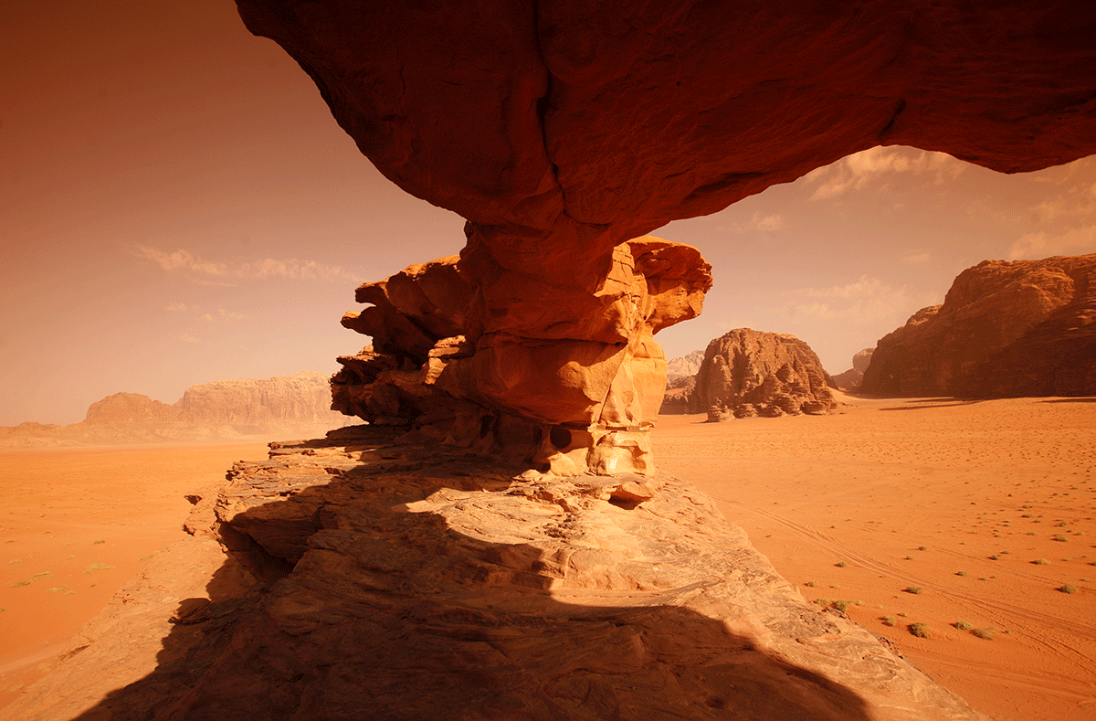 Скала в пустыне Вади Рам